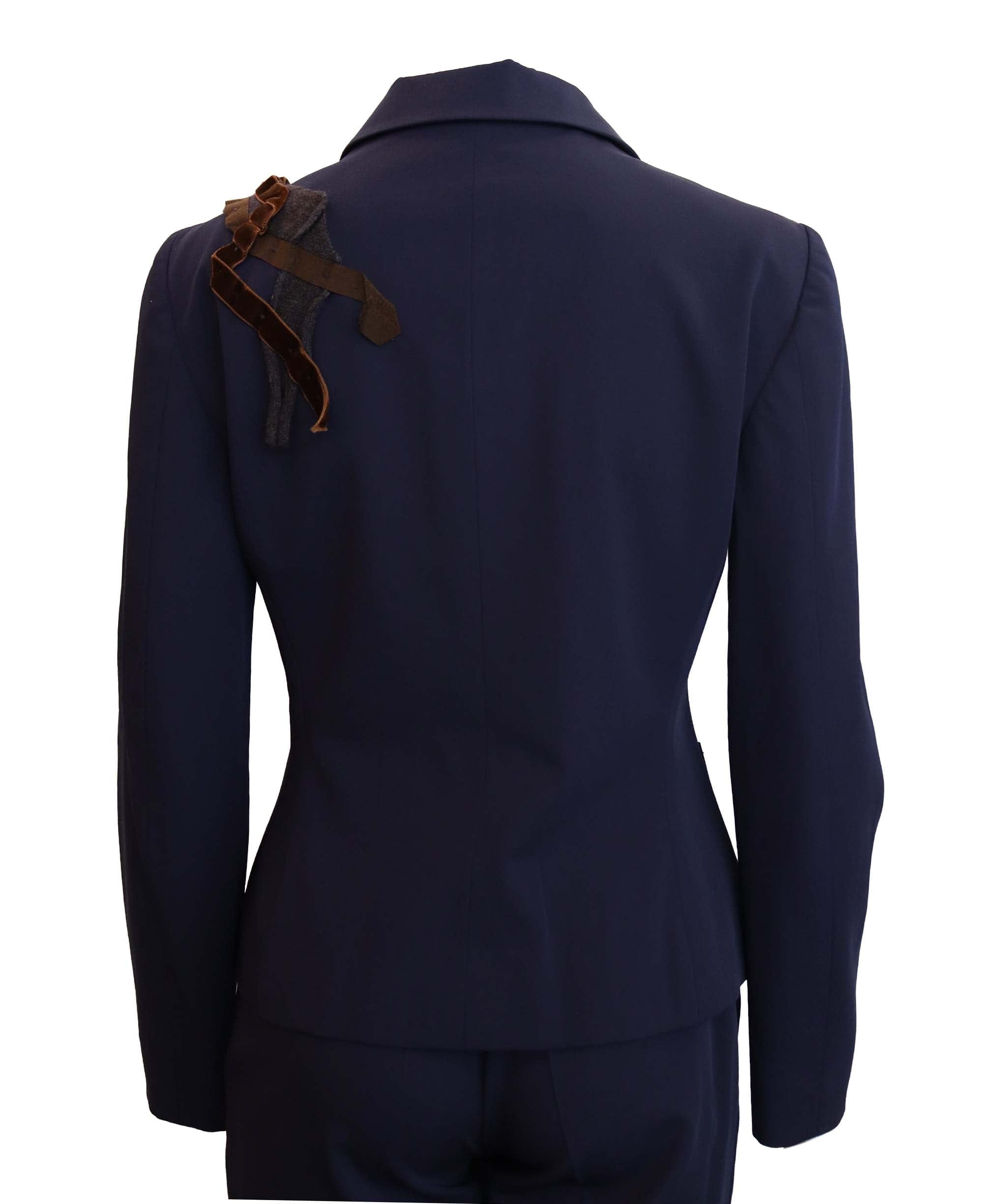 Moschino Moschino blue suit with ribbon AGC2980