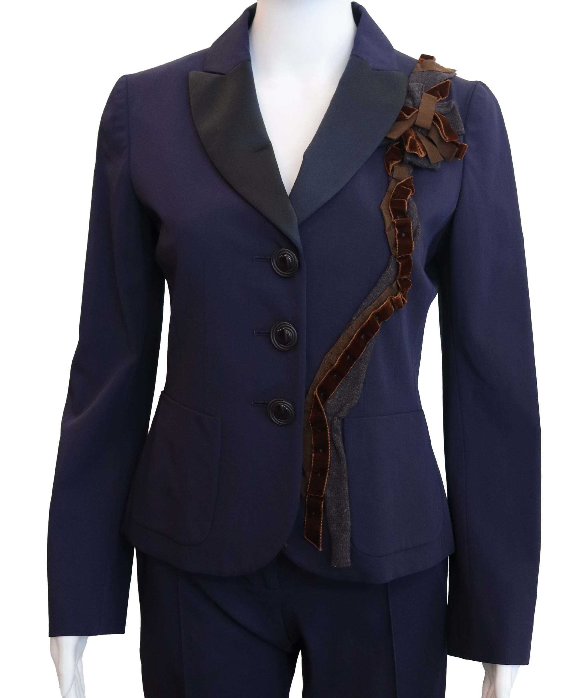 Moschino Moschino blue suit with ribbon AGC2980