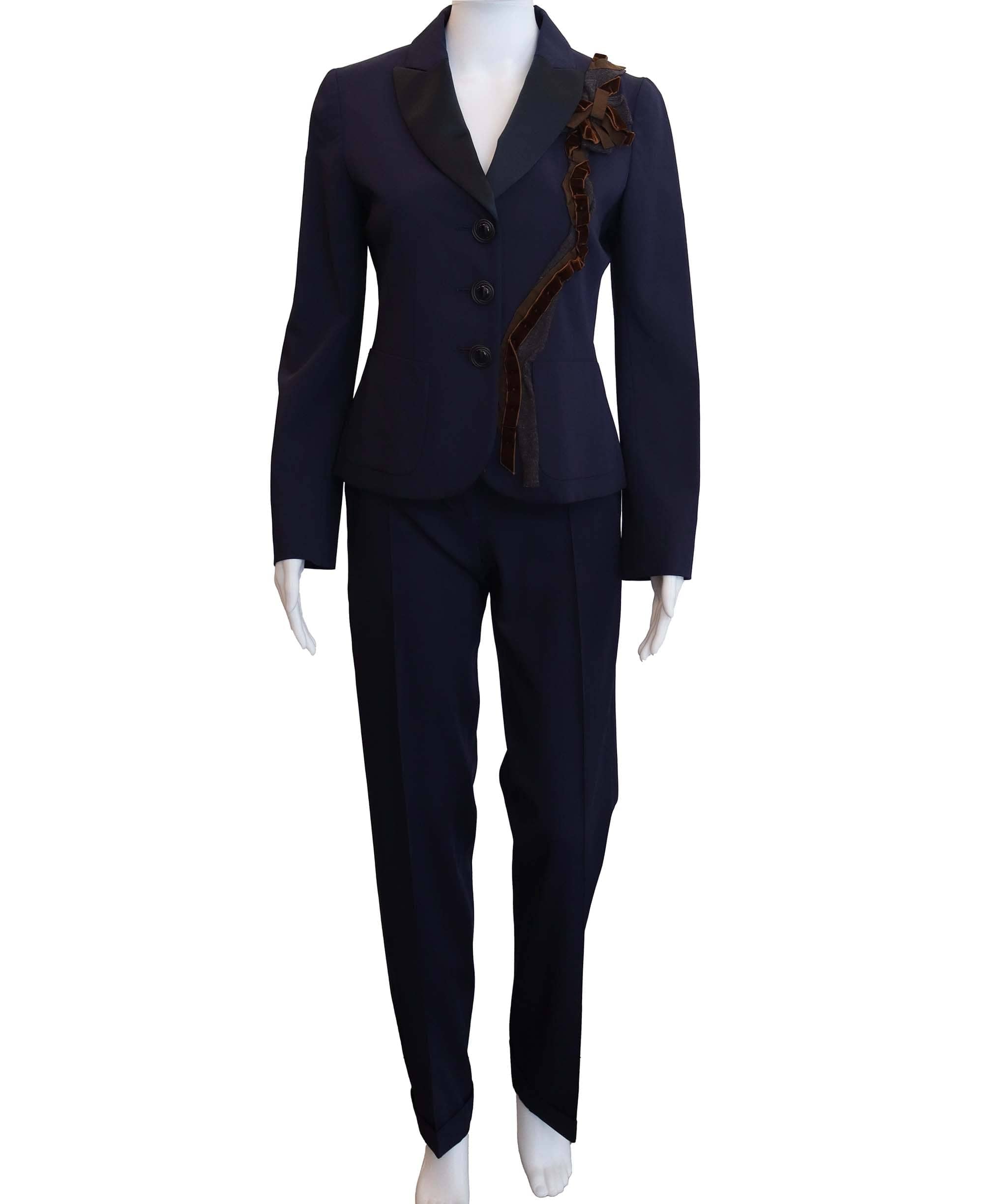 Moschino Moschino blue suit with ribbon AGC2980