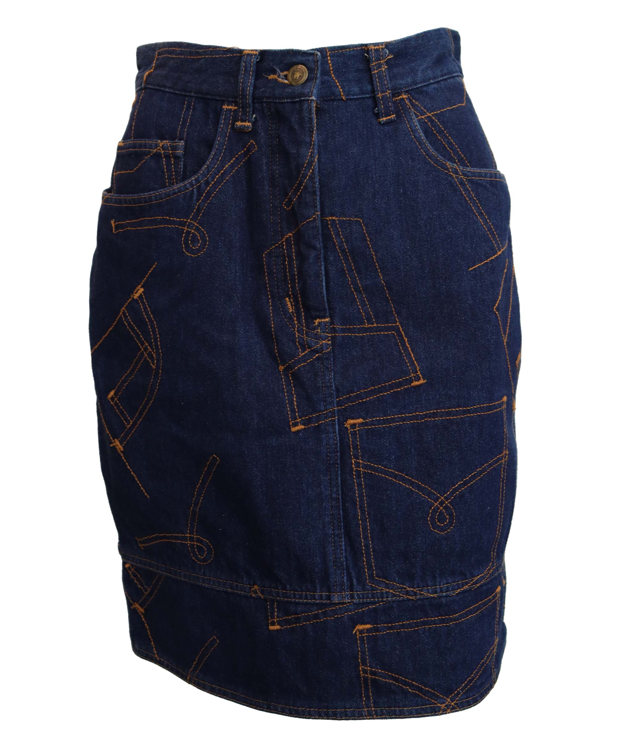 Moschino Moschino top stitched denim skirt AGC2631