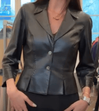 MUGLER MUGLER 3/4 sleeves leather jacket AGC3815