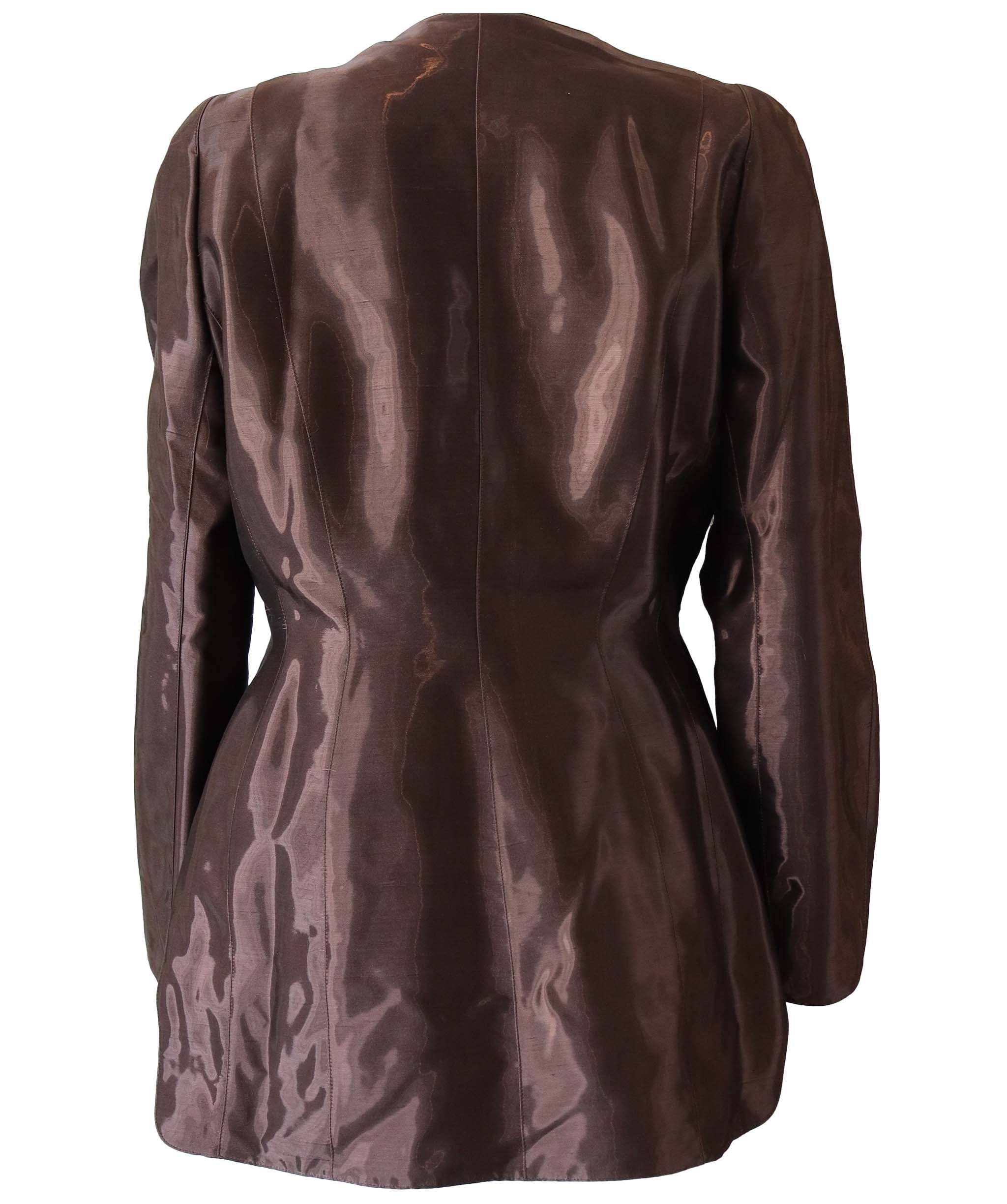Mugler Mugler brown shiny suit AGC2541