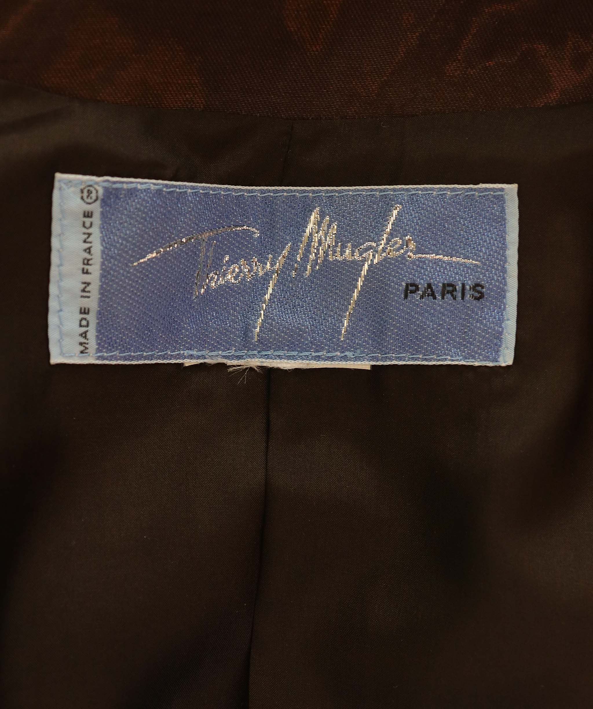 Mugler Mugler brown shiny suit AGC2541