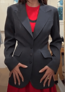 MUGLER MUGLER dark grey tailored jacket AGC3825