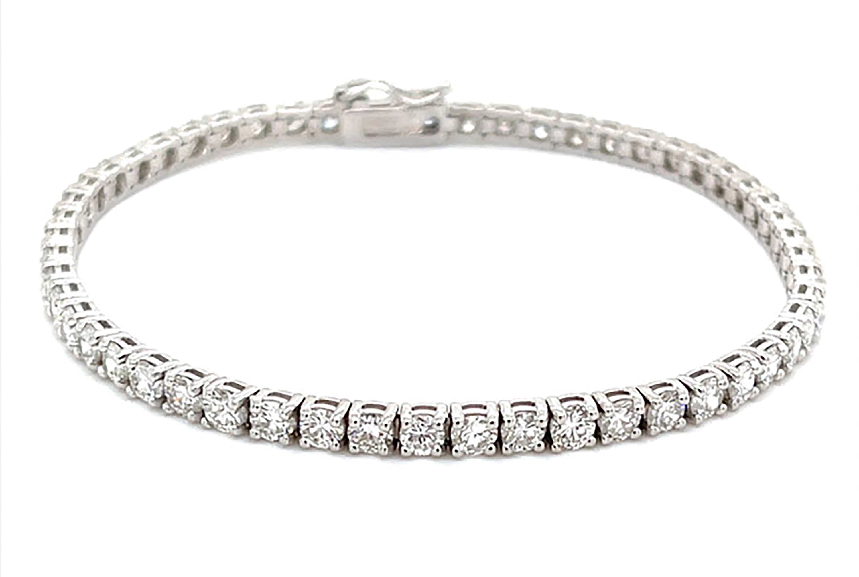 Diamond 4 Prong Tennis Bracelet in 14K White Gold (8.50 CTW ...