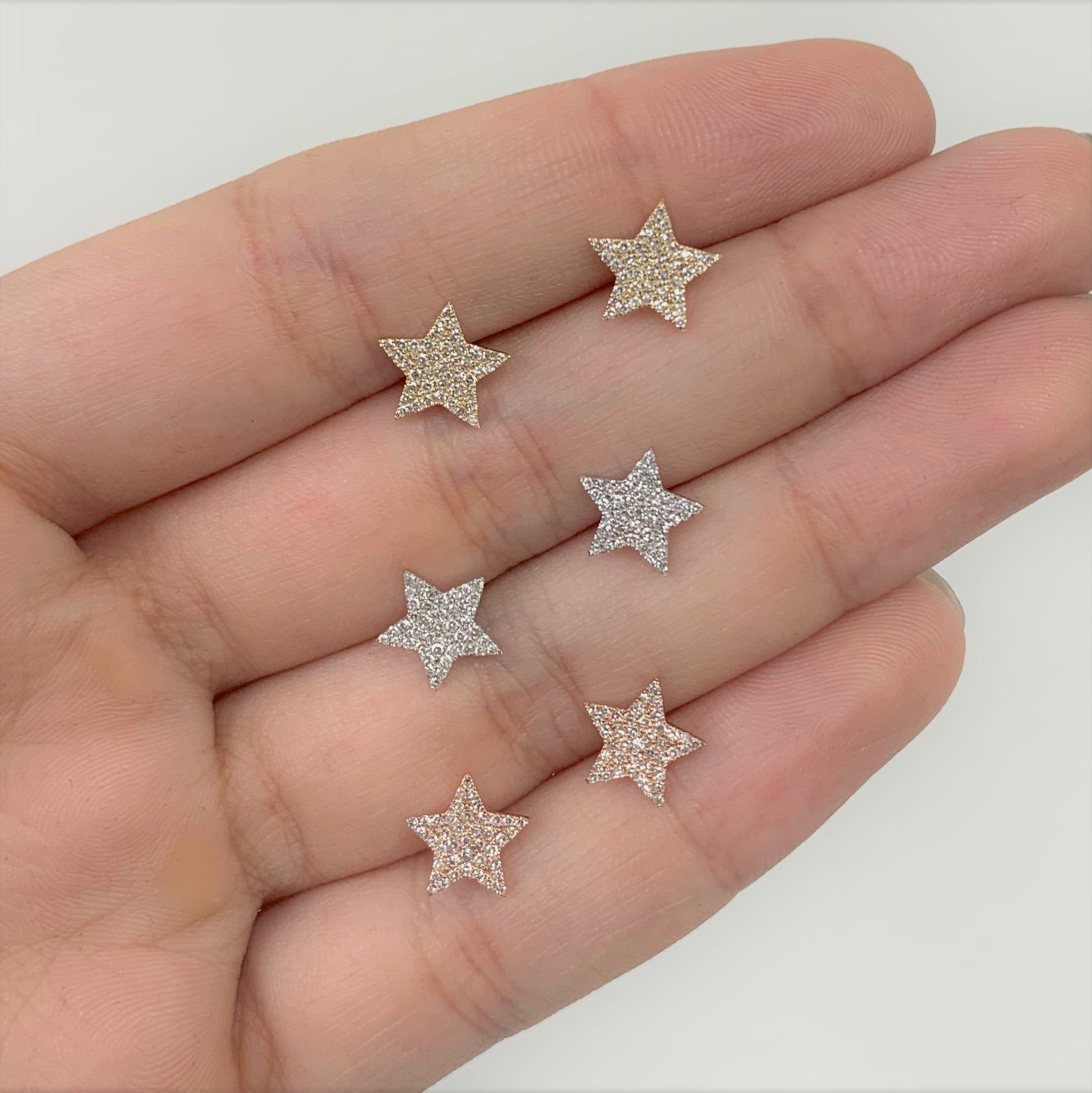 myGemma Diamond Star Earrings in 14k Yellow Gold 0.22 ctw