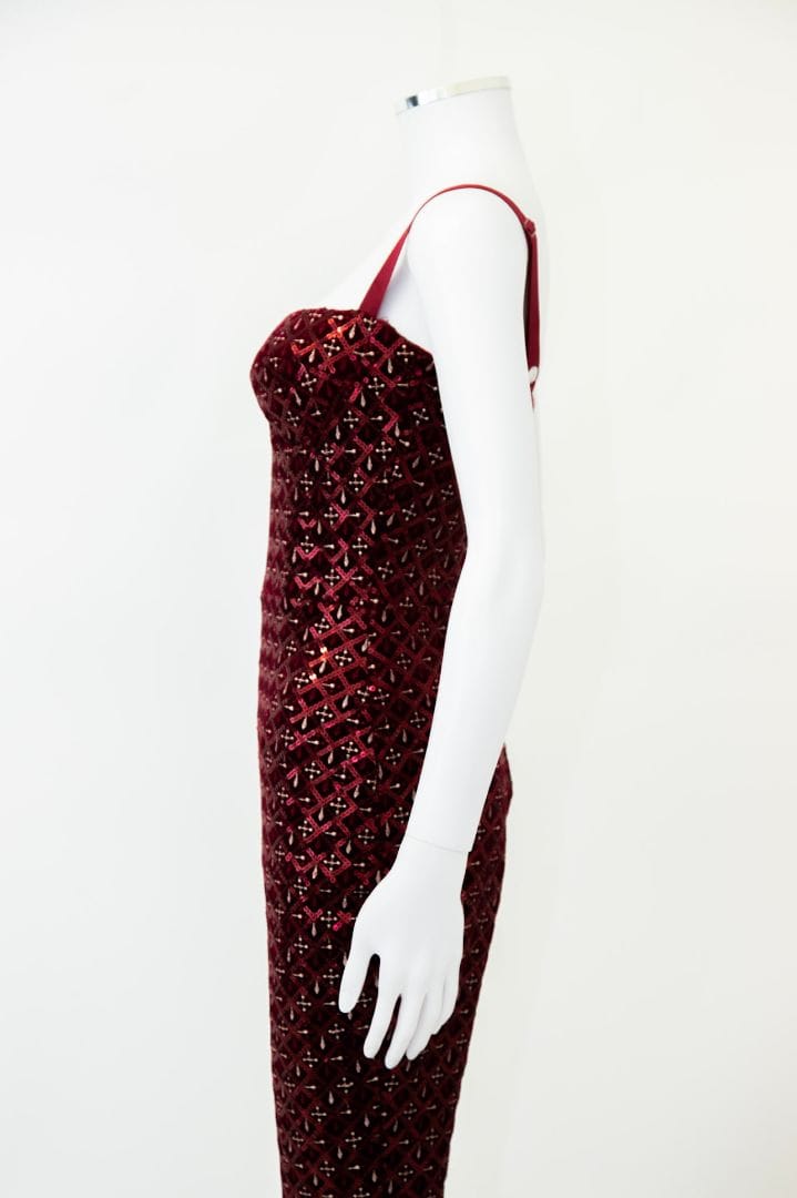 Nadine Merabi Nadine Merabi S/S Embroidered Sequin Jumpsuit Red/ White S