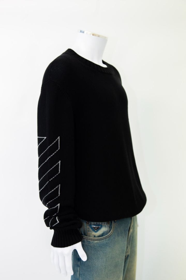 Off White Off White L/S Logo Back Jumper Black/ Grey XL