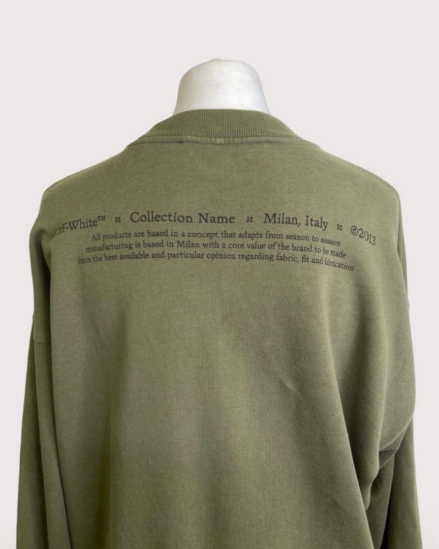 Off White Off White Print Sweatshirt Green M