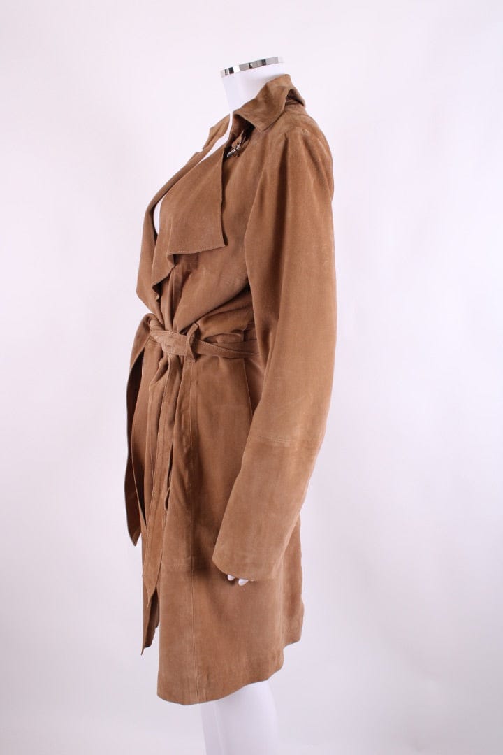 Oui Oui Suede Trench Coat Tan 12