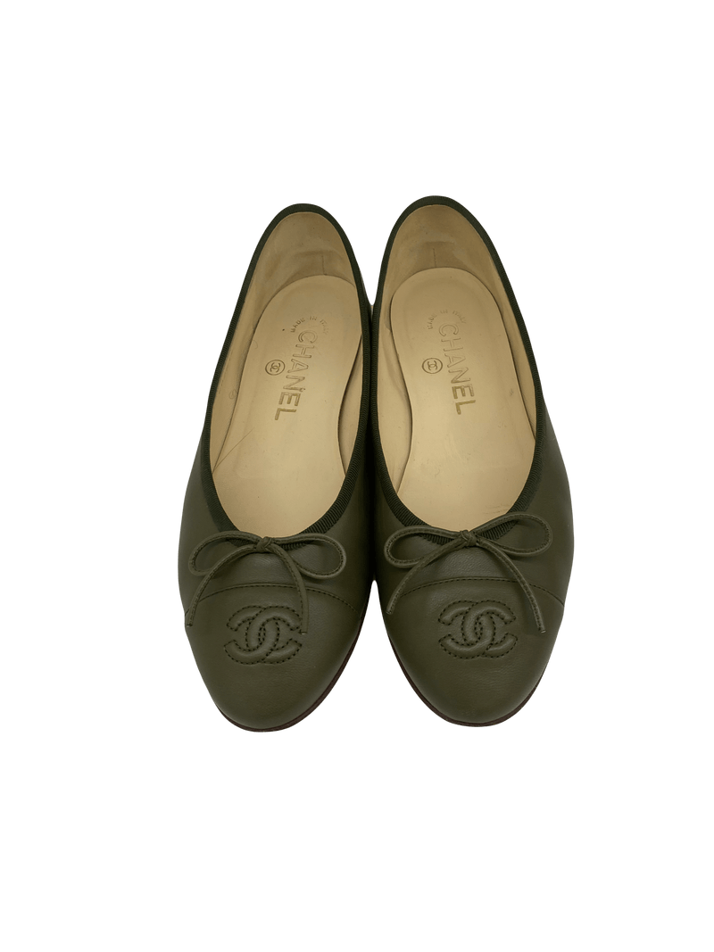 black and white chanel ballet flats