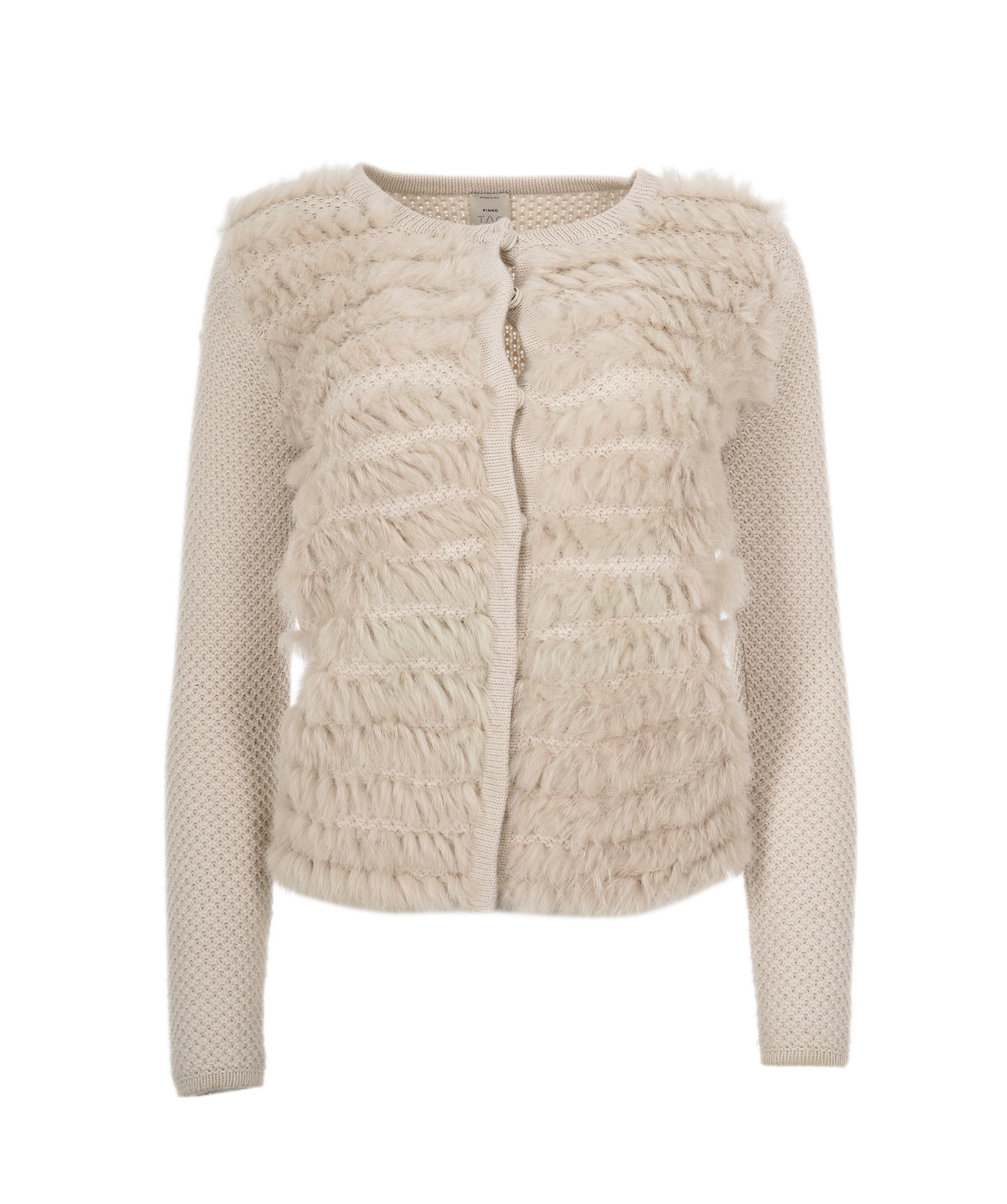 Pinko Pinko Cream Fur Cardigan  ALC1481