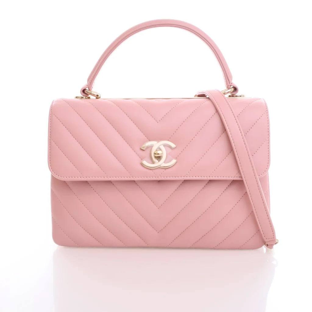 Chanel Small Pink Lambskin Trendy CC Top Handle Bag