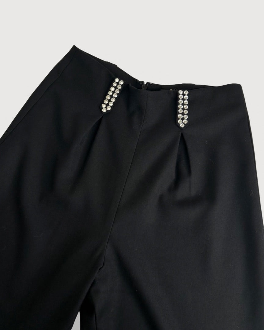 DE LA VALI Crystal Trim Suit Black 10