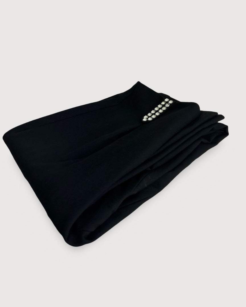 DE LA VALI Crystal Trim Suit Black 10