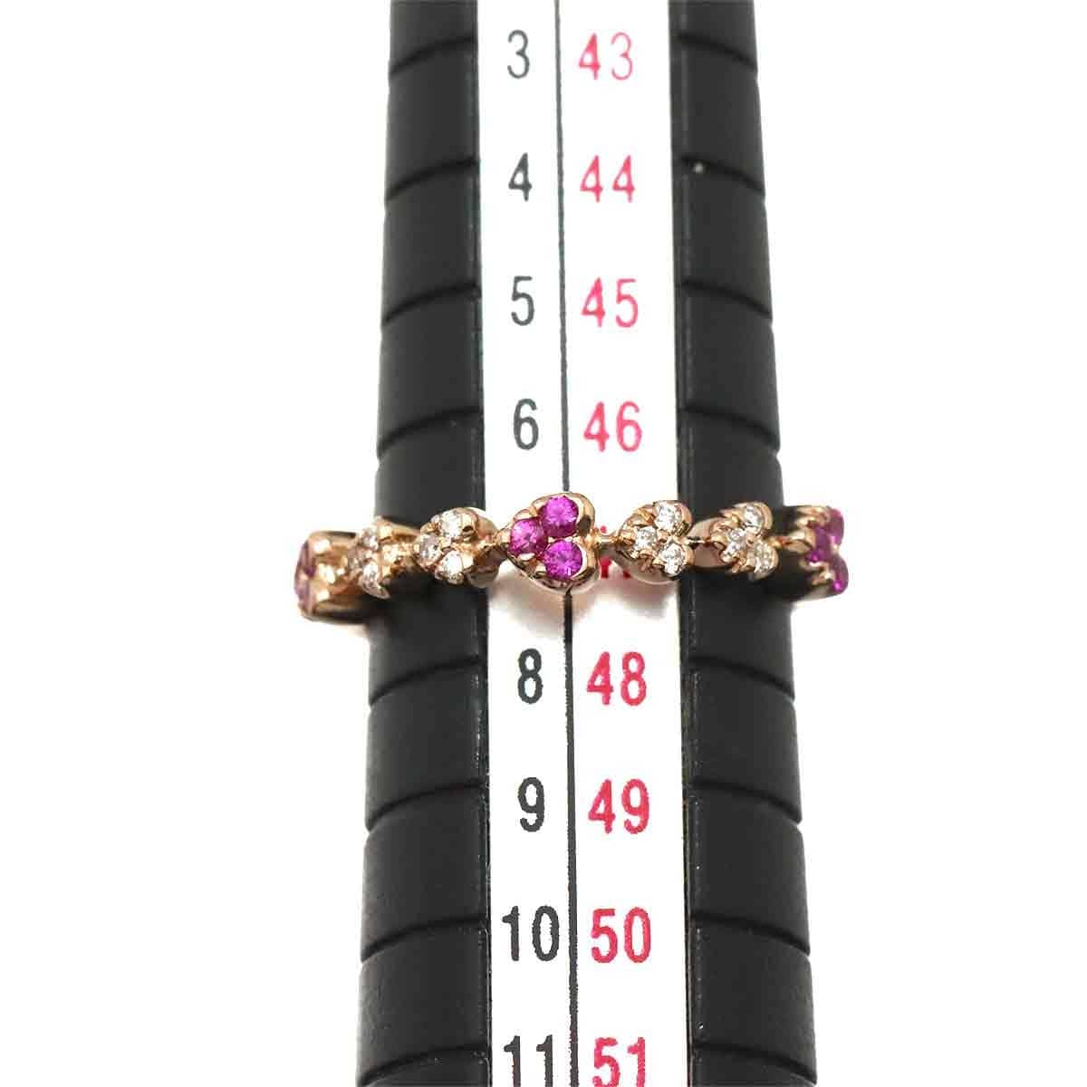 Ponte Vecchio Ponte Vecchio Ruby 0.12ct Diamond 0.05ct Ring 18K PG Size4(US) 90308706