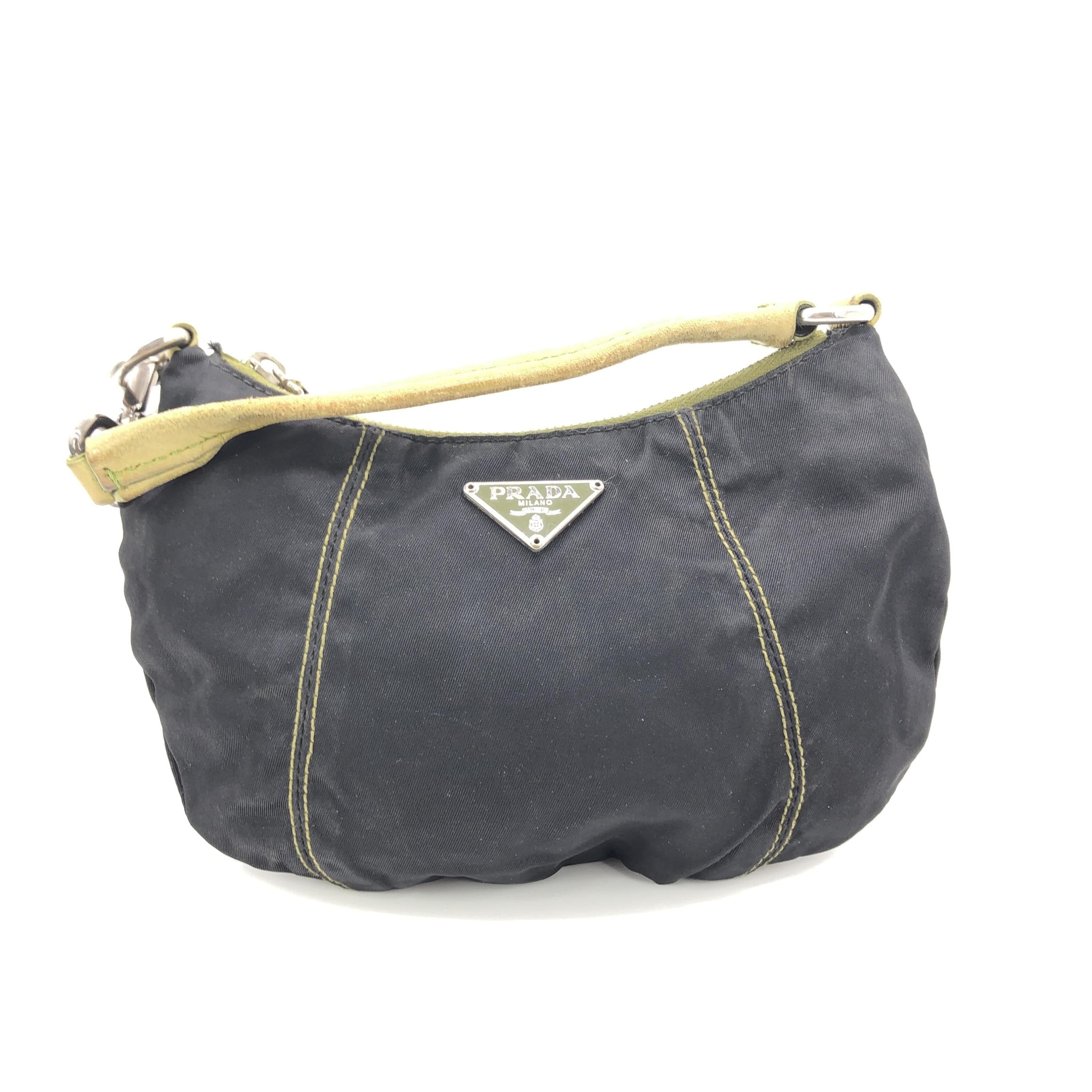 Prada Prada Black Nylon Shoulder Handbag With Logo C329022
