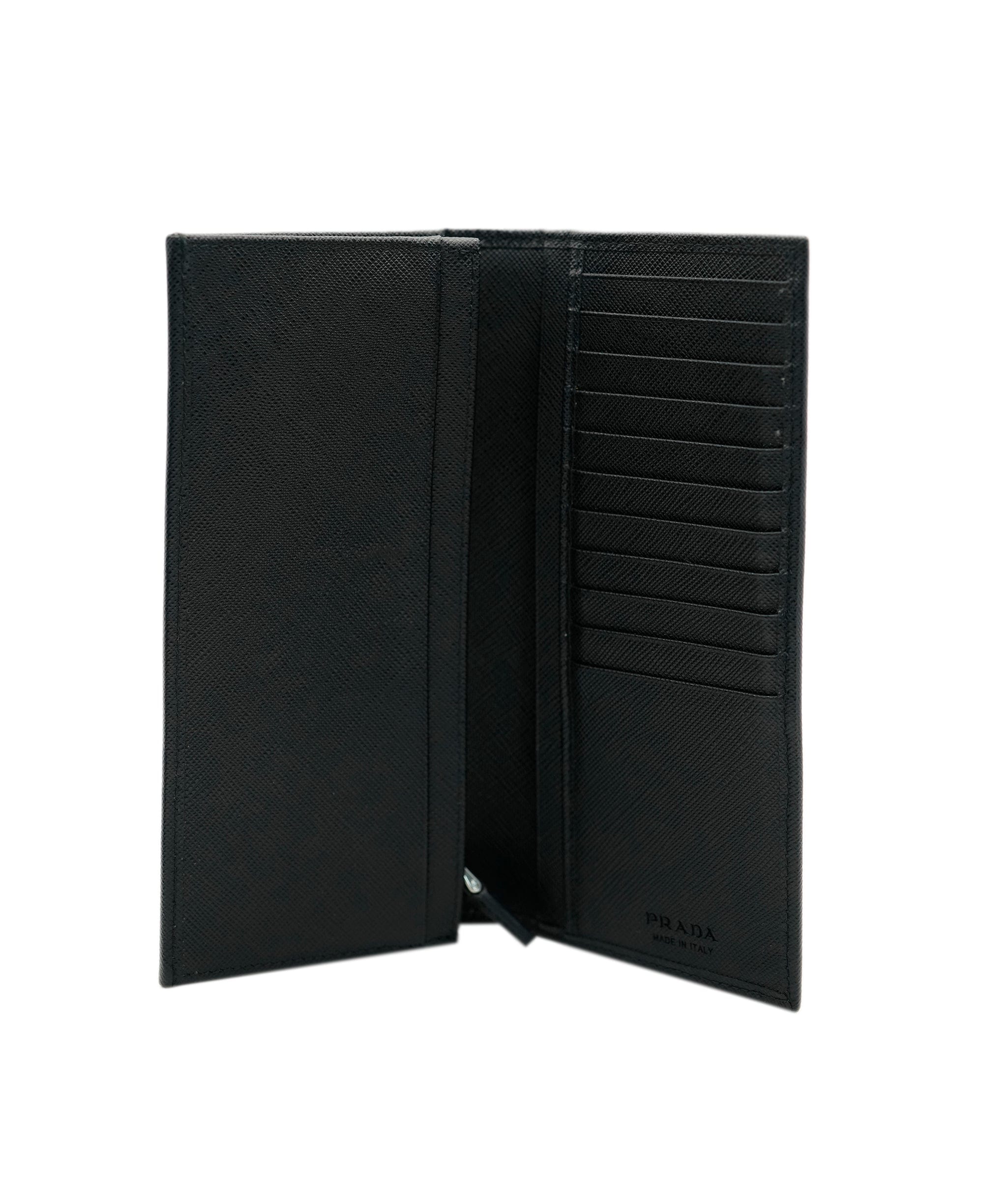 Prada PRADA Long Wallet Safiano leather Black Auth am4313 DBXS1715