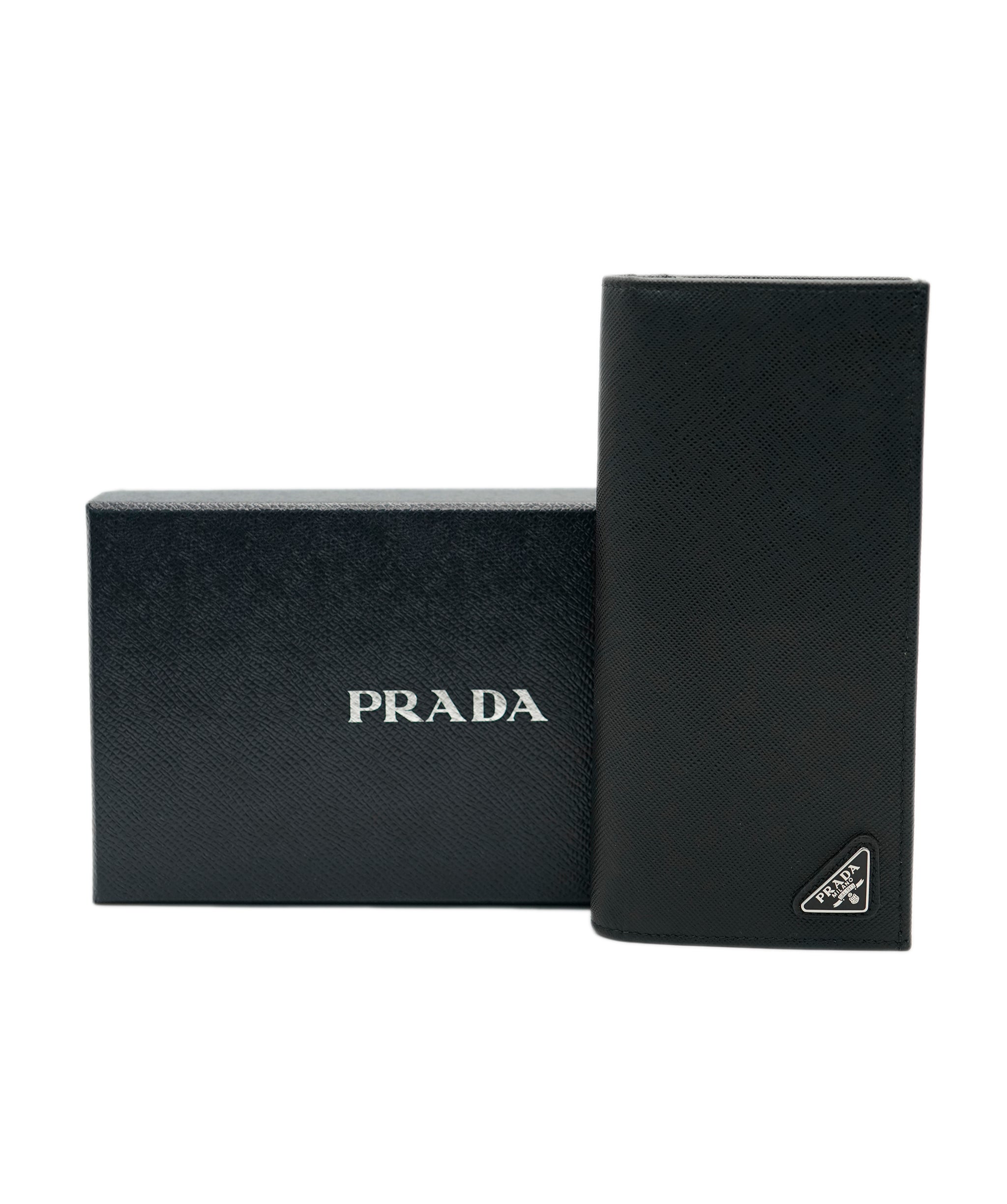 Prada PRADA Long Wallet Safiano leather Black Auth am4313 DBXS1715