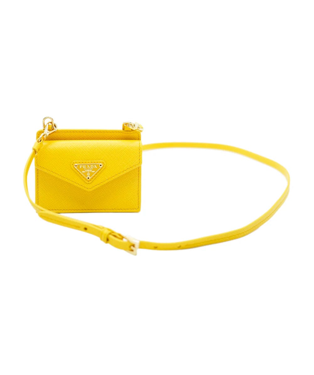 Prada Prada mini saffiano leather yellow WOC with GHW - DXBS1060