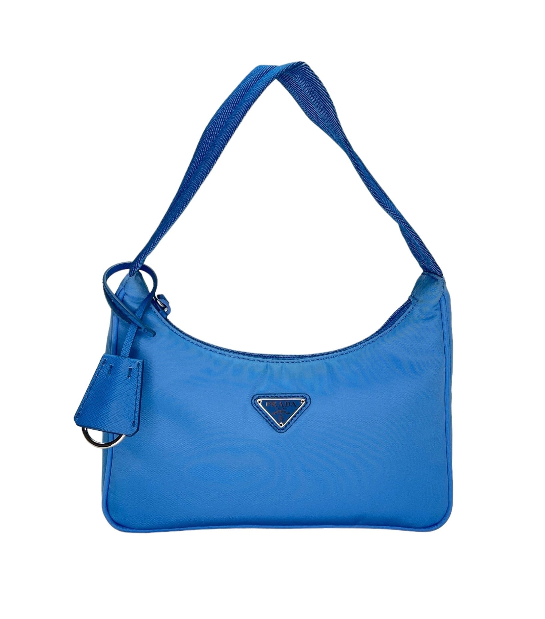 Prada Re-edition 2000 Blue Shoulder bag in Nylon, Silver Hardware 