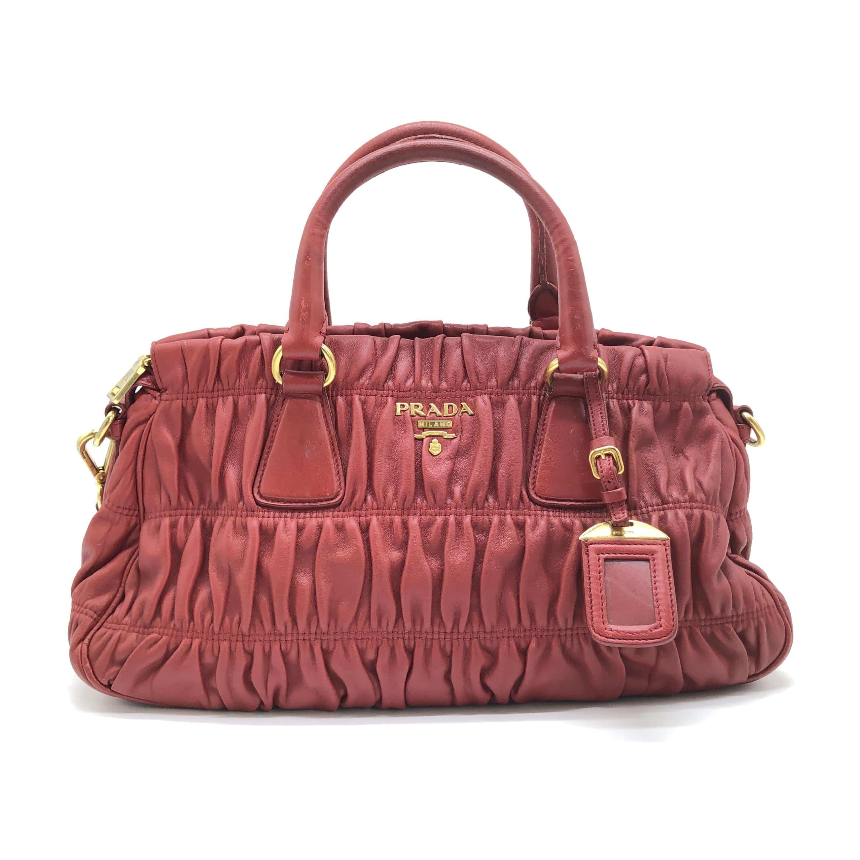 Prada Prada Red Nappa Leather Gaufre Handbag C332011