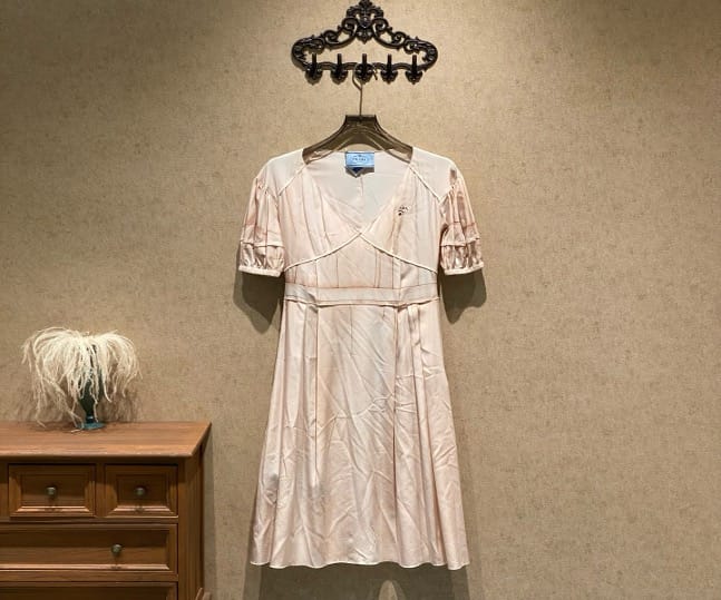 Prada Prada Slogan Silk Long Dress / Size 38 / Brand New with Original Lock / 32161 SYCF32161