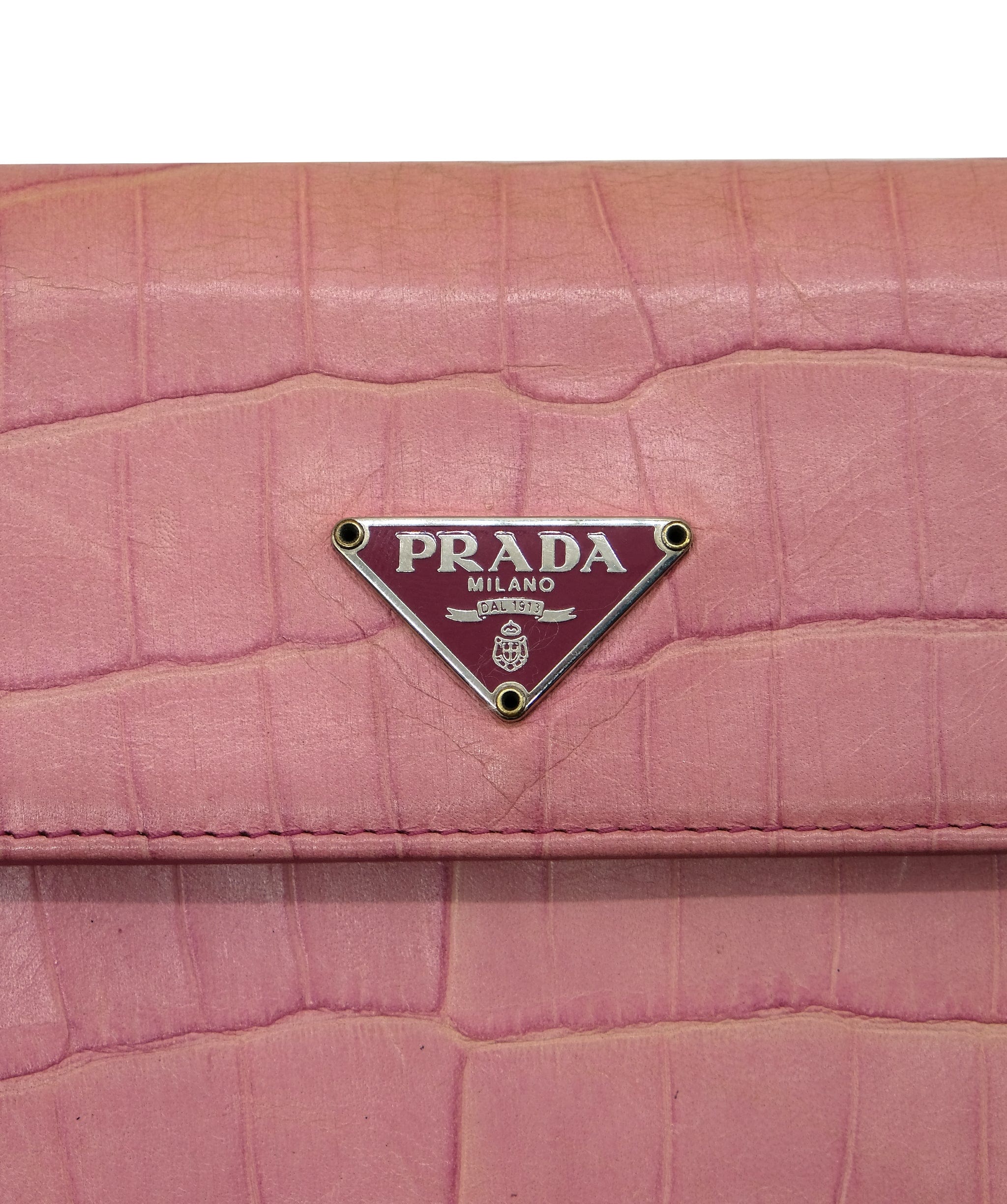 Prada Prada tri fold wallet pink crocodile RJC2929