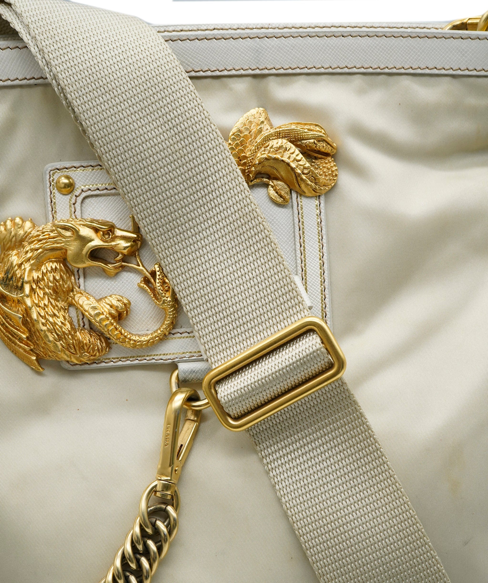 Prada Prada Beige Nylon Crossbody Bag with GHW - AJC0077