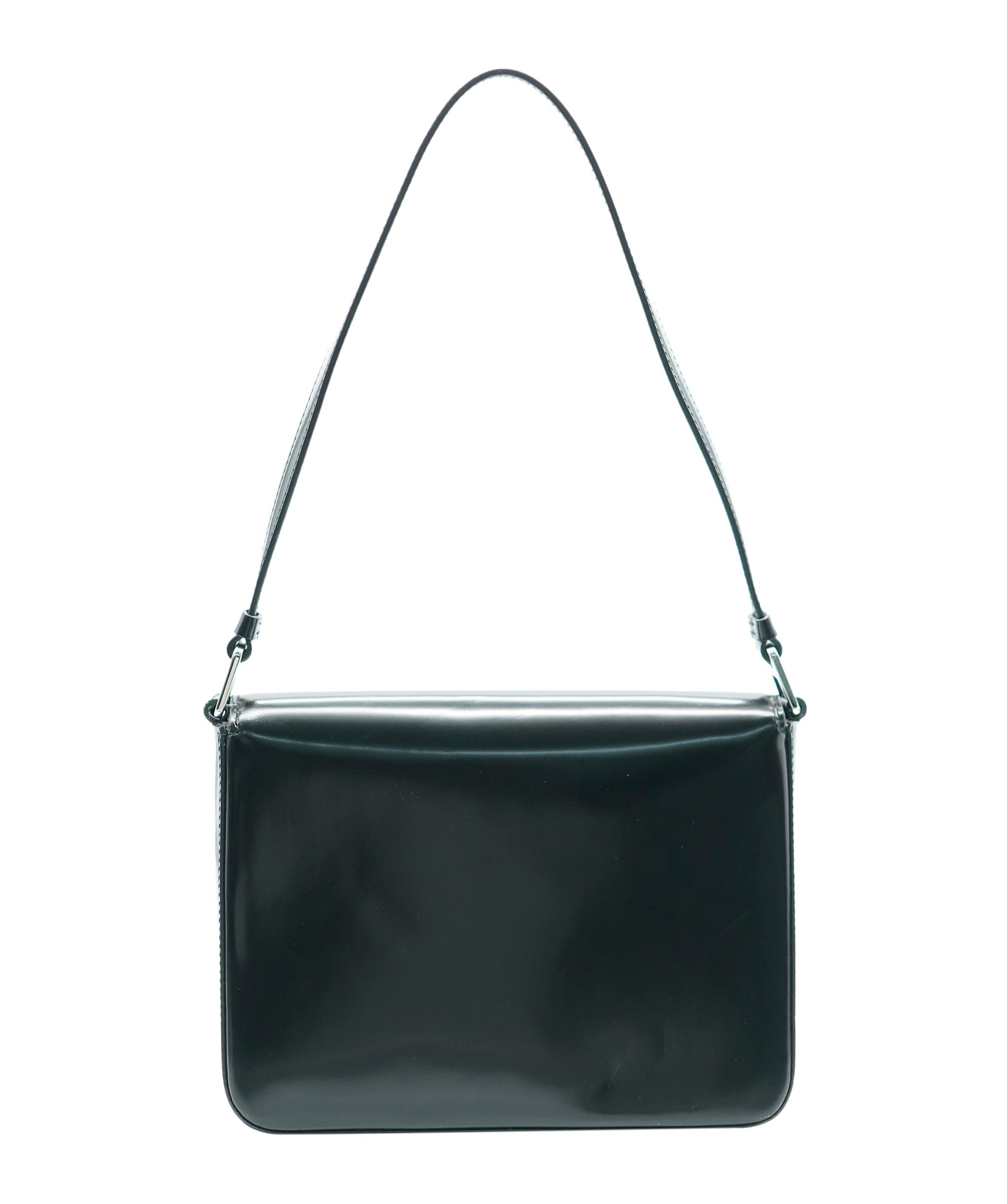 Prada Prada Black Brushed Leather Shoulder Bag ASC2368