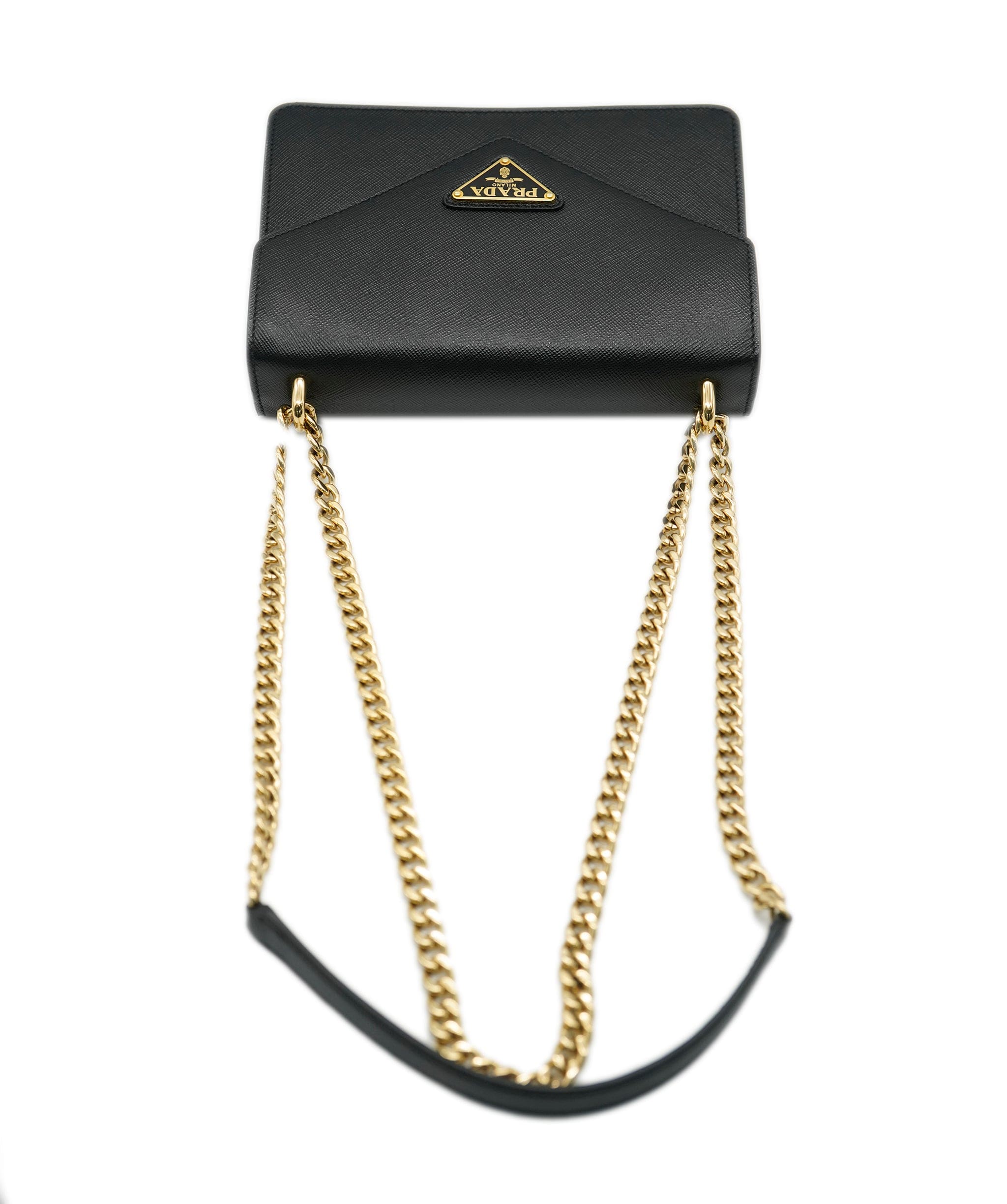 Prada Prada black saffiano envelope bag with GHW - AJC0651
