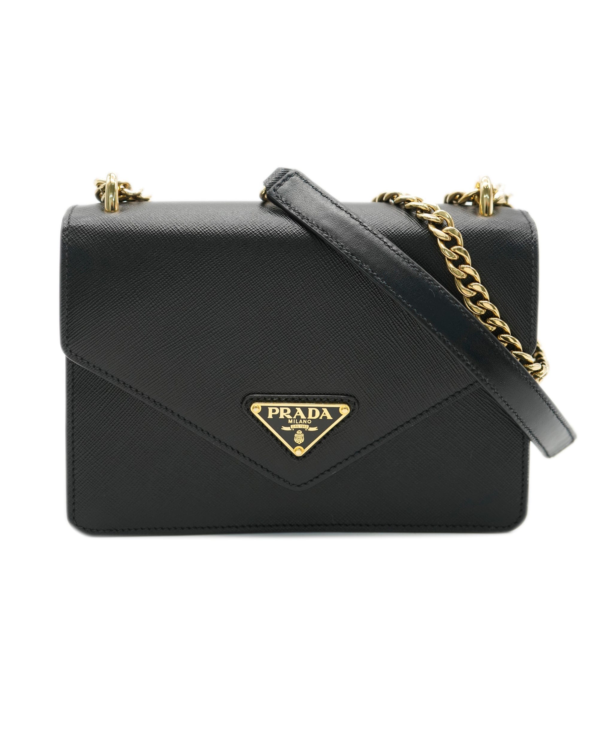 Prada Prada black saffiano envelope bag with GHW - AJC0651