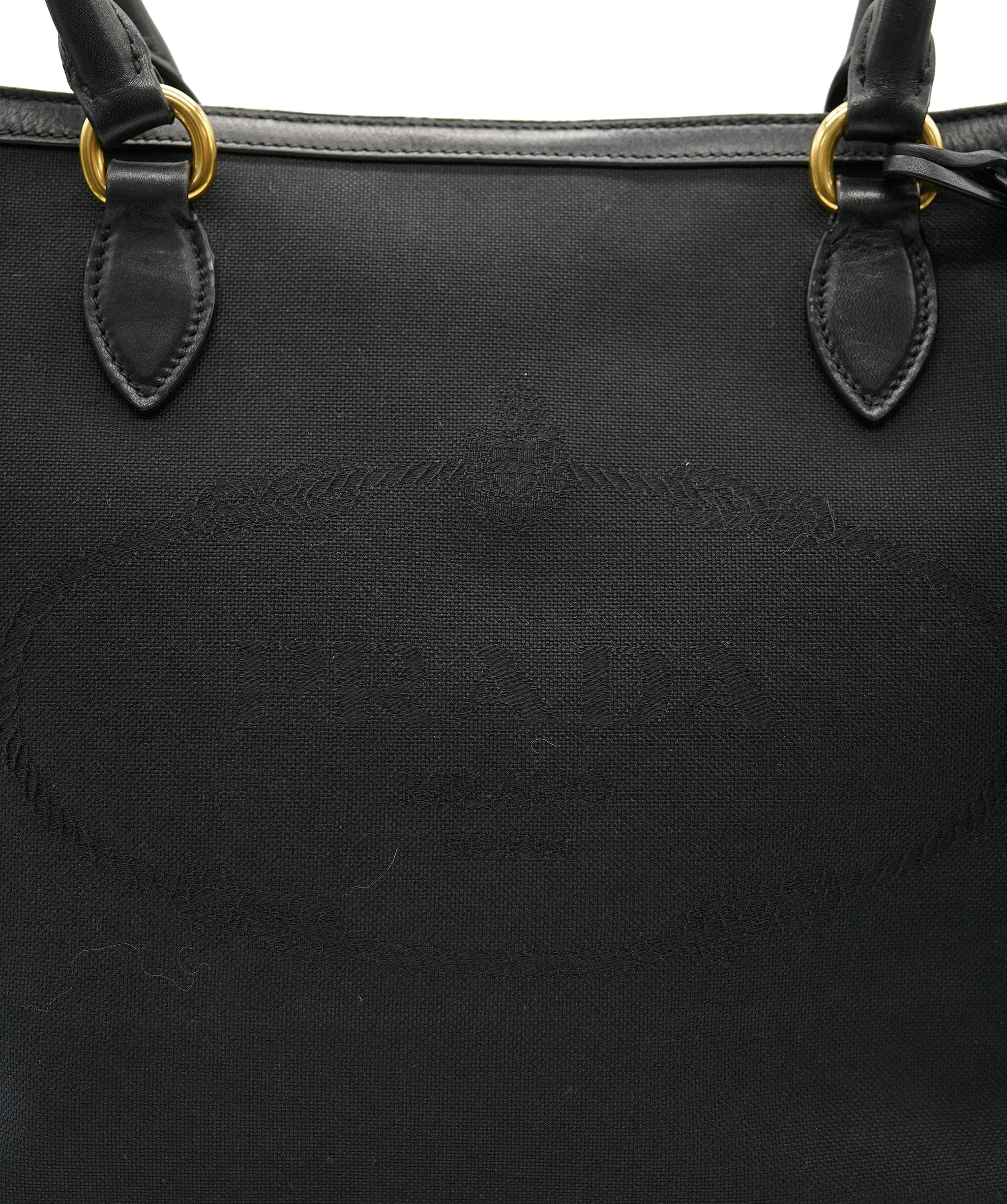 Prada Prada Jacquard Logo Tote Bag Black  DBXS3531