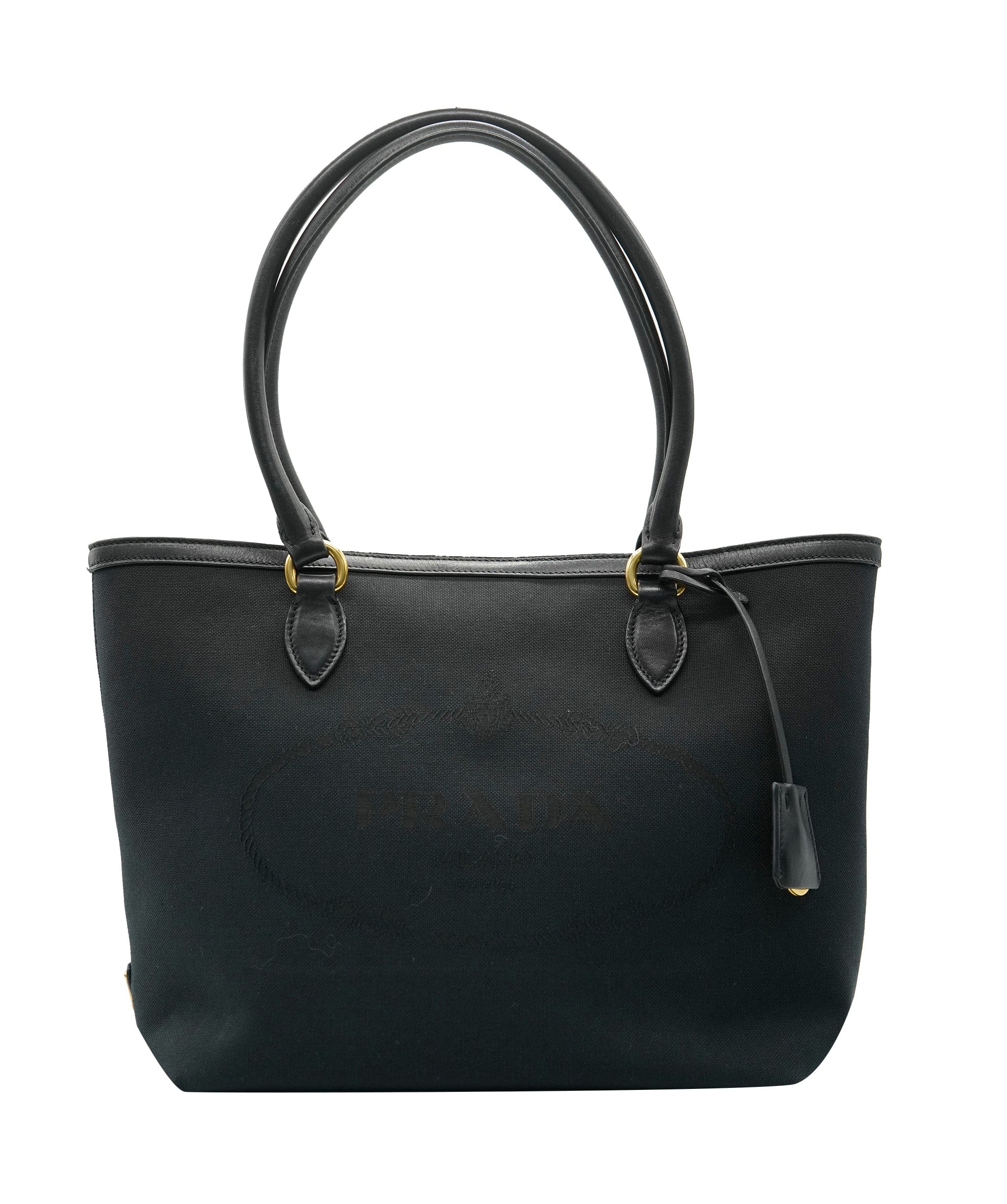 Prada Prada Jacquard Logo Tote Bag Black  DBXS3531