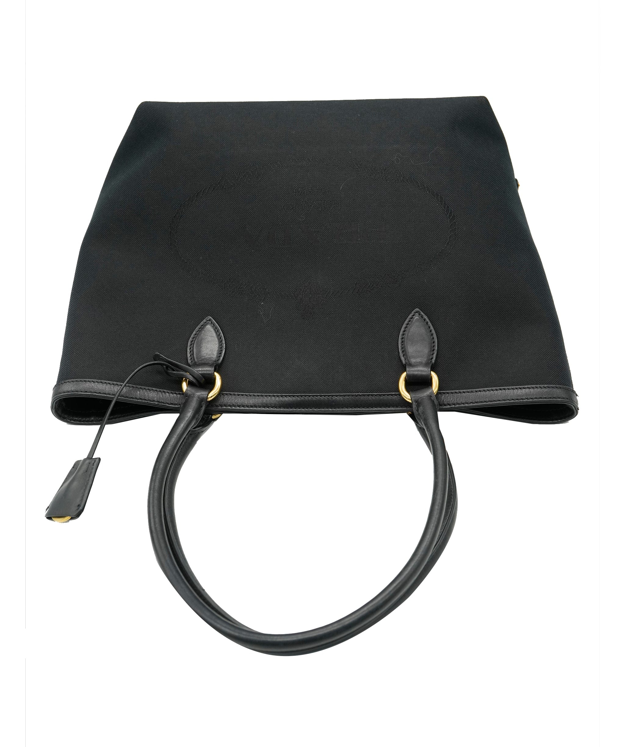 Prada Prada Jacquard Logo Tote Bag Black  DBXS3531