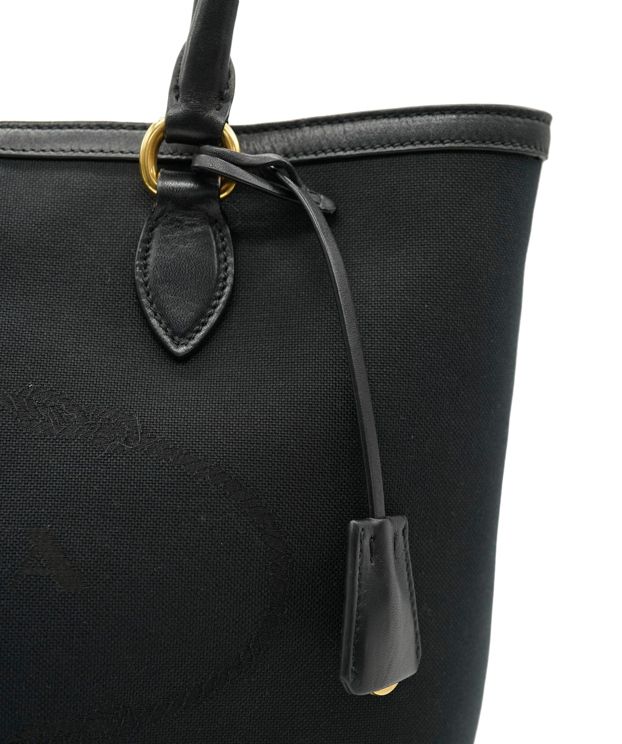 Prada Prada Jacquard Logo Tote Bag Black  DBXS3531