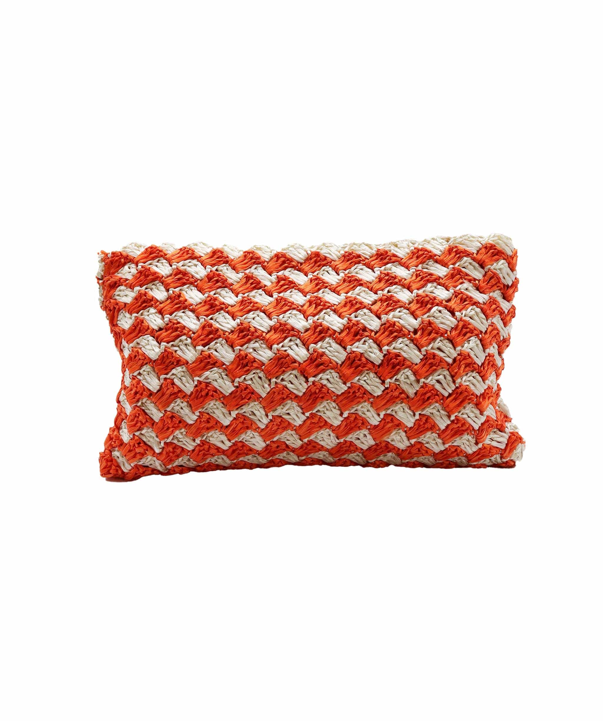 Prada Prada Raffia Clutch Bag Orange DXBS0741