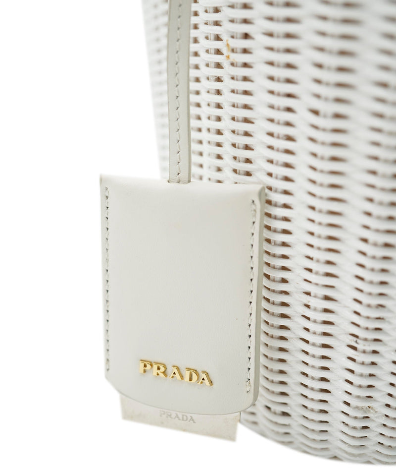 Prada white cheap wicker bag