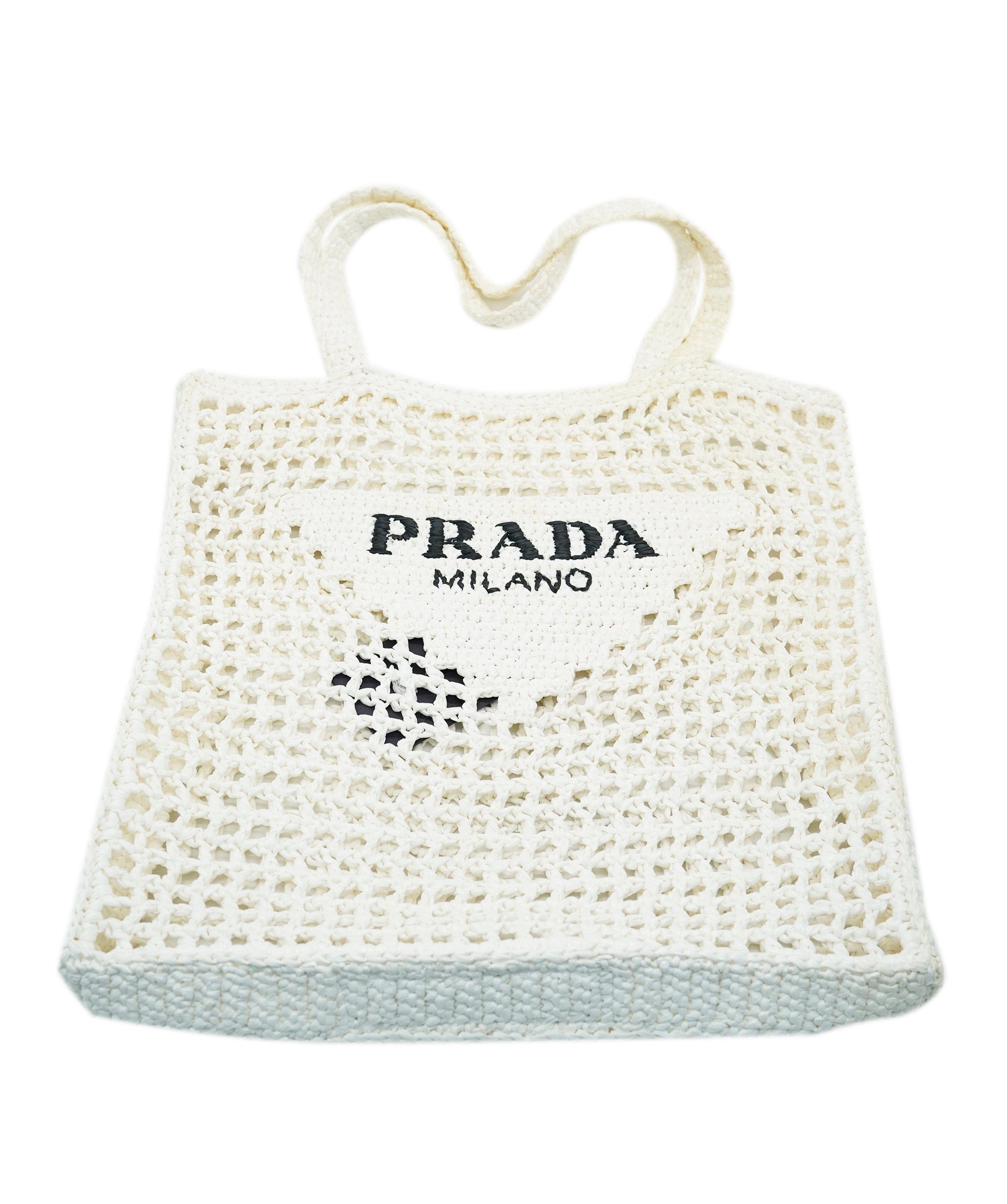 Prada Prada White Raffia Tote AJC0687