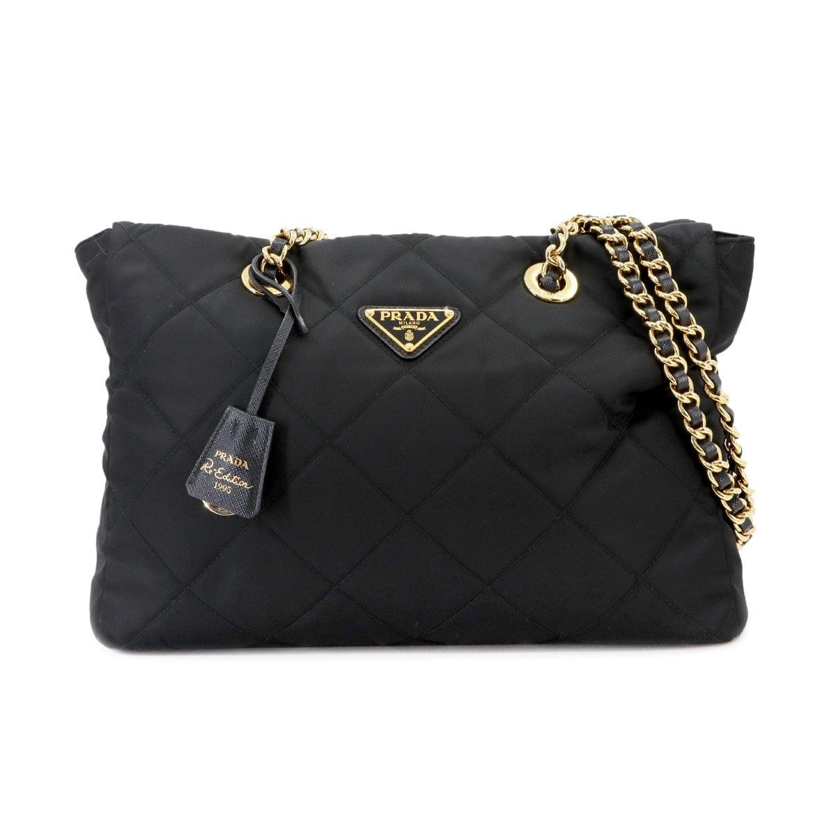 PRADA PRADA Re-Edition 1995 Shoulder Bag Nylon Leather Black 1BG529 90296675