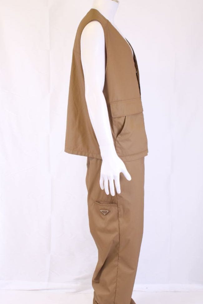 Prada Prada Nylon Waistcoat/ Trouser Co-Ord Tan XL