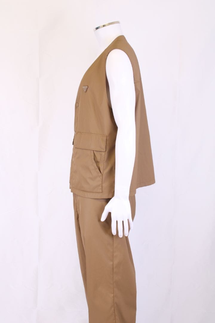 Prada Prada Nylon Waistcoat/ Trouser Co-Ord Tan XL