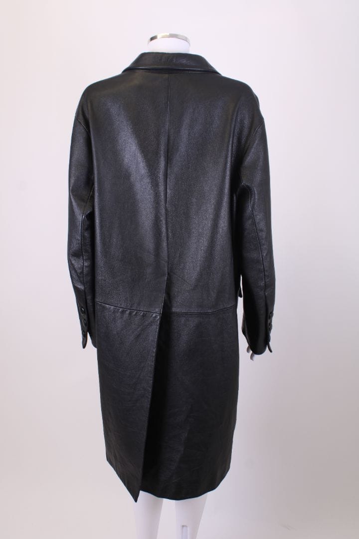 Prada Prada Leather Coat Black M