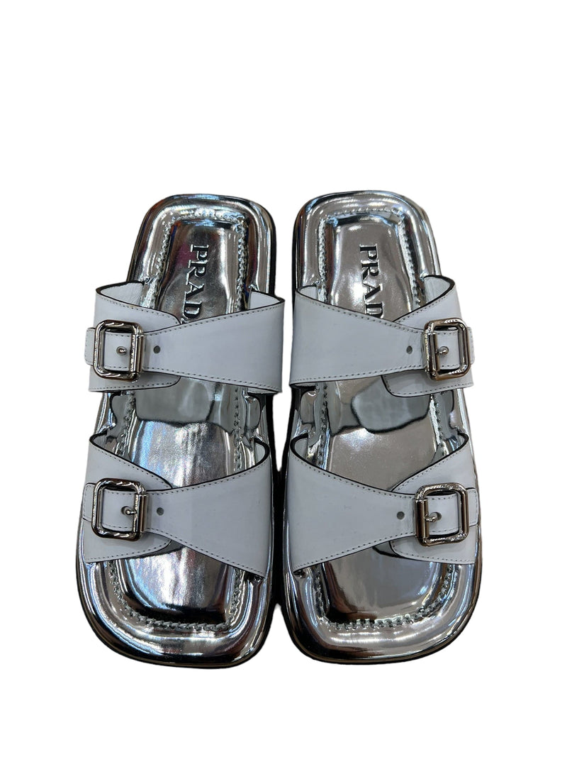 Prada Prada White Dad Sandals Sz39 SYCA085