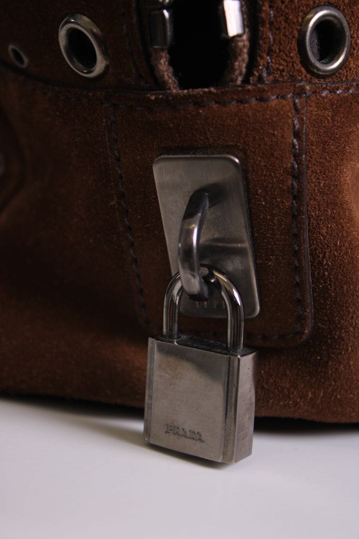 Prada Prada Bauletto Bowling Handbag Brown