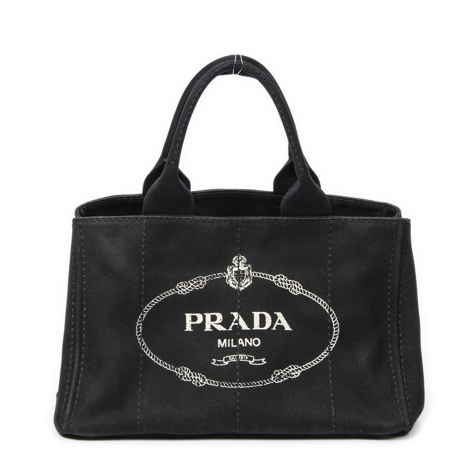Prada Prada Black Canvas Medium Canapa Tote ABC0238