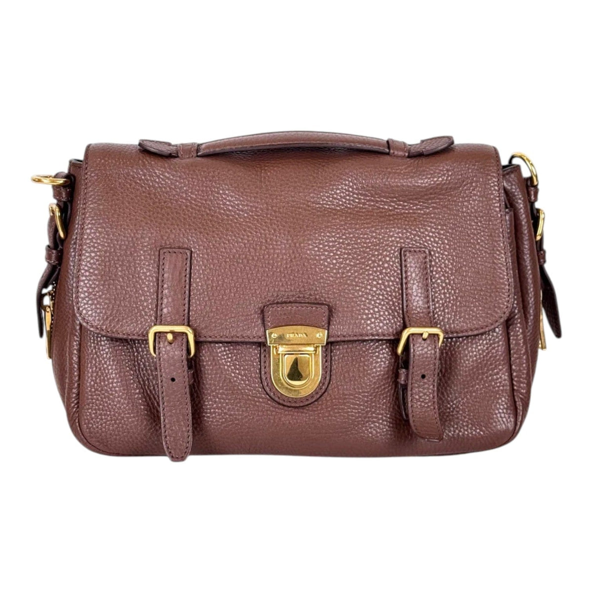Prada Prada Brown Leather Handbag with Strap