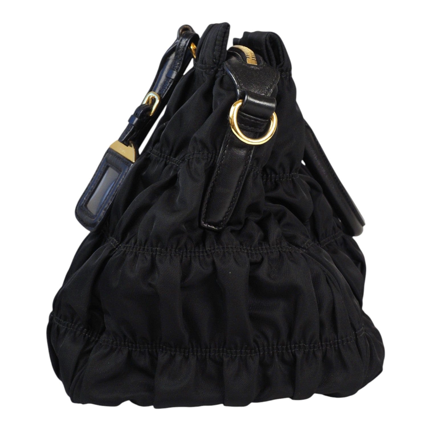 Prada Prada Gaufre Nylon Handbag Black Bag with Strap