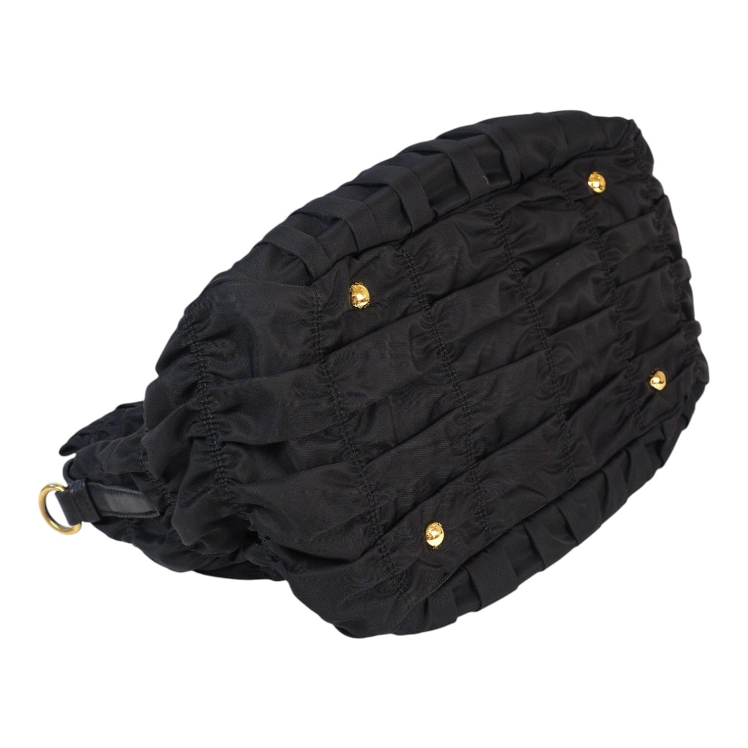 Prada Prada Gaufre Nylon Handbag Black Bag with Strap