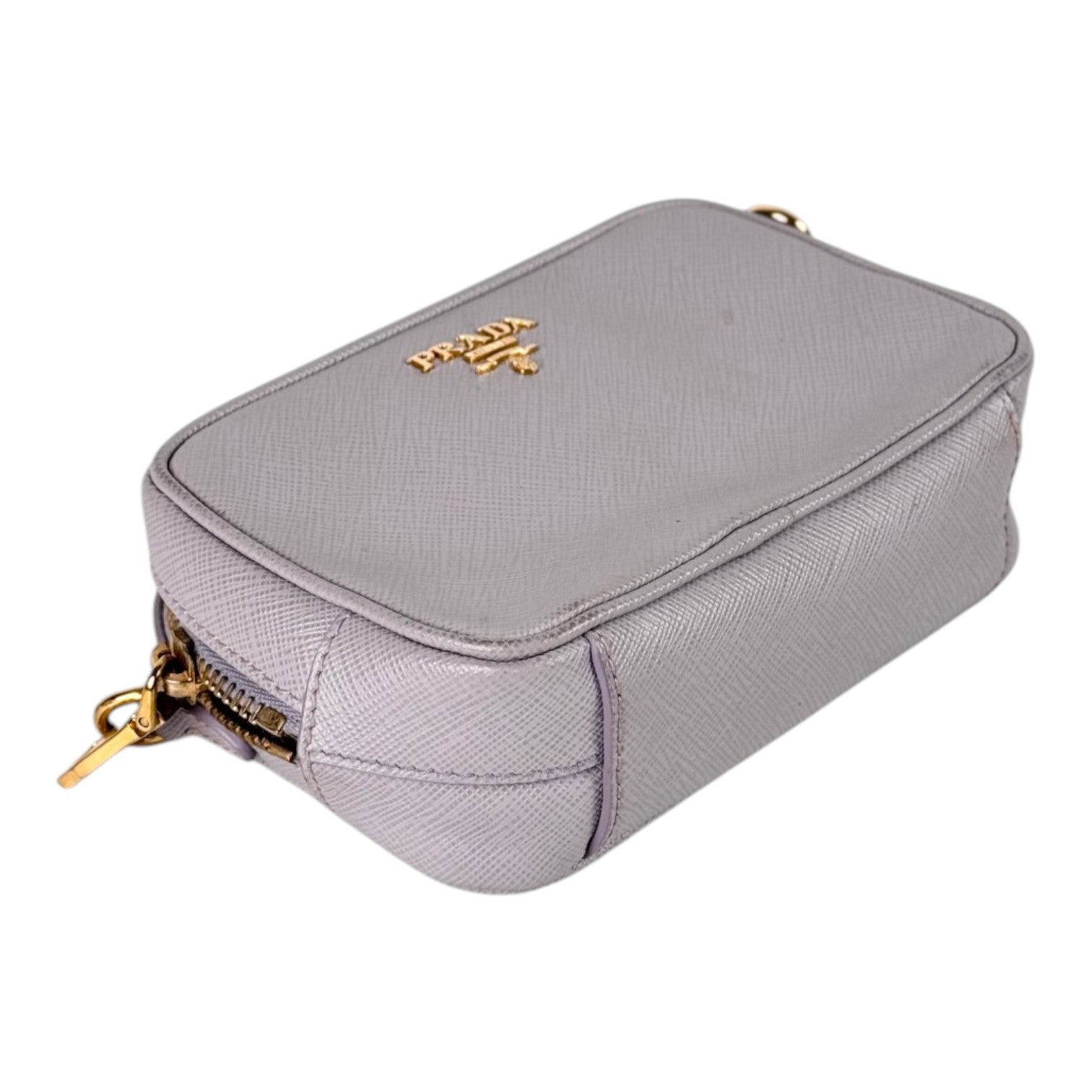 Prada Prada Lilac Mini Saffiano Crossbody Camera Bag